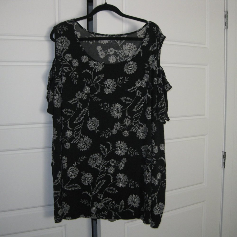 Catherines 4x cold shoulder floral blouse